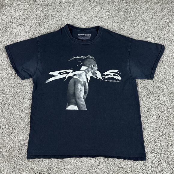 XXXTentacion Skins Shirt Mens Large Black Rap Hip Hop Graphic Tee Album Casual - Picture 1 of 11